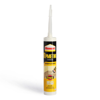 Герметик универсальный 280 мл Момент, силиконовый, белый