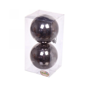 Набор новогодних шаров "Глянец", диаметр 10 см, 2 шт., графит