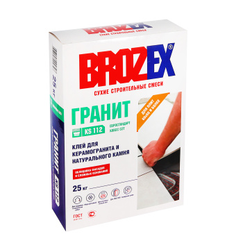 Клей для плитки 25 кг BROZEX Гранит KS 112, С2 Т Клей для плитки 25 кг BROZEX Гранит KS 112, С2 Т