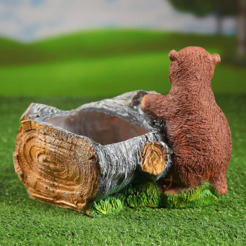 Фигурное кашпо "Береза с мишкой" Н-22см, D-14см 1126863