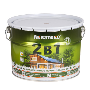 Защитно-декоративное покрытие для древесины алкидное груша 9 л АКВАТЕКС *1/55