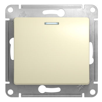 Механизм выключателя "Glossa" 1-кл. беж. с подсветкой GSL000213 *1/20