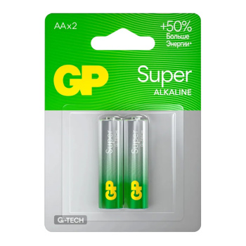 Элемент питания AA (LR6) GP Super Alkaline 15AA21-2CRSBC2, 2 шт.