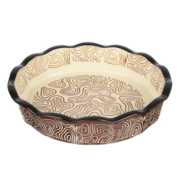 Блюдо керам. жаропроч. д/запек. и сервир.кругл. d=22*4,5см, шоколад (826-322) *1/16