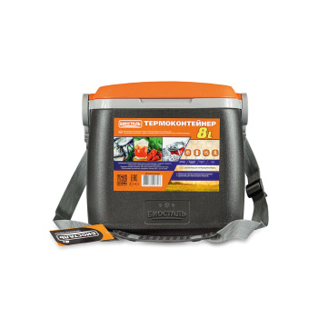 Термоконтейнер пласт. 8,0л, 31,5х19,5х28,5см, с наплечн.ремнём CB-8G-P "Биосталь" *1