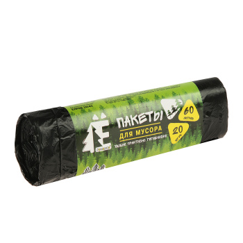 Мешки для мусора  60л*20шт толщ.6мкм "Ё" ПНД арт.ЕЛР60-20/45 "Ромашка" *45