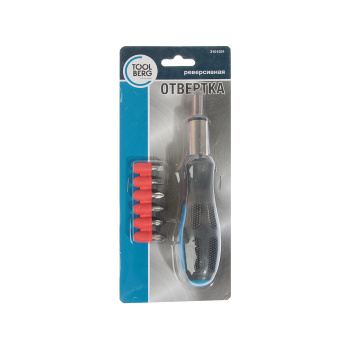 Отвертка реверсивная + 6 насадок двухкомпон. ручка T4Р (арт.3101501) *1/25/50