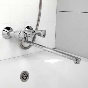 Смеситель для ванны IDDIS Bounce, длинный излив, двухвентильный