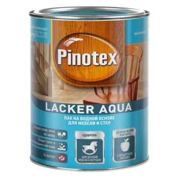 Лак акриловый для мебели и стен глянцевый 1 л Пинотекс Lacker Aqua 70 *1/6 Лак акриловый для мебели и стен глянцевый 1 л Пинотекс Lacker Aqua 70 *1/6