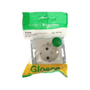 Механизм розетки "Glossa" 1-м. беж. с/з GSL000243 *1/20