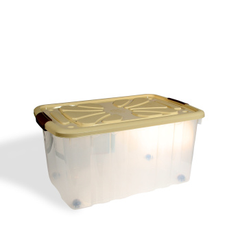 Контейнер д/хранения пластм.45л 600х400х300мм, на Кол. Прозрачн. арт.30101 ("Полимербыт") *1/4