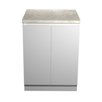 Шкаф напольный 600х850х600 мм BROZEX-WOOD Стиль, с двумя дверцами, белый