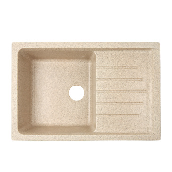 Мойка из искусственного камня прямоугольная песочная матовая AGATA 16Q5 (740х490 мм) *1