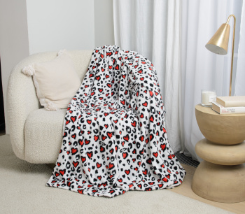 Плед 180*200см микрофибра Leo love белый Casa Conforte *1 *