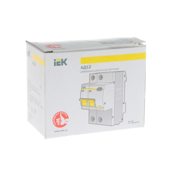 Авт.выкл. диф.тока IEK 16А 2п C 30мА тип AC 4.5кА АД-12 MAD10-2-016-C-030 *1