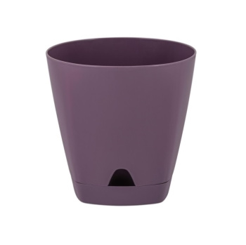 Кашпо пластм. "Amsterdam"  0,65л d верха 110мм h107мм прикор.полив Морозная слива ING6198МС *1/12