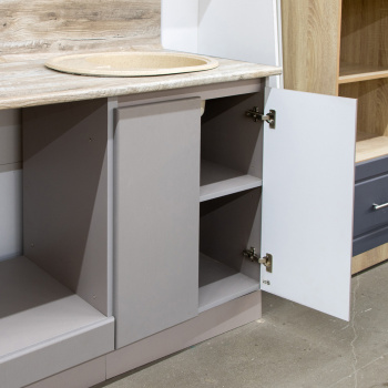 Шкаф напольный 600х850х480 мм BROZEX-WOOD Эрика, с двумя дверцами, грейдж / ясень грей софт Шкаф напольный 600х850х480 мм BROZEX-WOOD Эрика, с двумя дверцами, грейдж / ясень грей софт