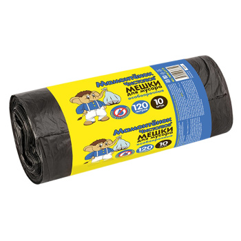Мешки для мусора 120л*10шт толщ.20мкм "Мамонтёнок"  Особопрочные MPM6719 ("МультиПласт") *30