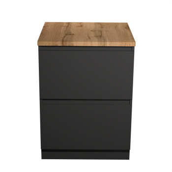 Шкаф напольный 600х850х600 мм BROZEX-WOOD Next, с двумя ящиками, графит