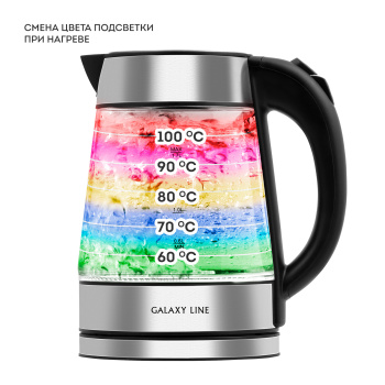 Чайник эл. стекло 1,7л 2200Вт GALAXY LINE GL 0561 цветная подсветка, темостойкое стекло *1/6 Чайник эл. стекло 1,7л 2200Вт GALAXY LINE GL 0561 цветная подсветка, темостойкое стекло *1/6
