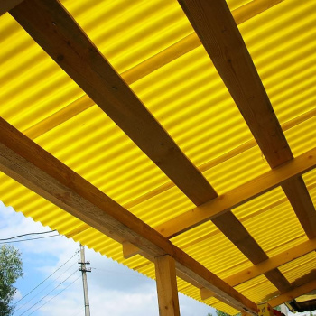 Поликарбонат 0.8 мм профилированный С-8-У стандарт, 1.05х2 м, желтый Поликарбонат 0.8 мм профилированный С-8-У стандарт, 1.05х2 м, желтый