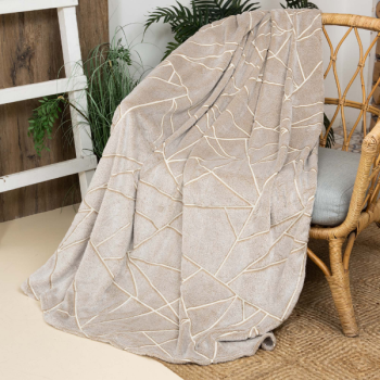 Плед 150*200см фланель Stella Ice shards бежевый светящийся Casa Conforte *1