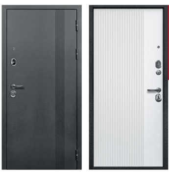 Дверь металлическая 9 см TD9-1 960х2050 ПРАВАЯ антик тёмный серебро/пан белый Форпост*1