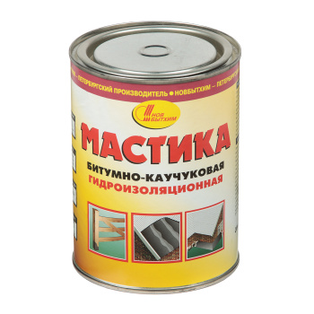 Мастика битумно-каучуковая 1 л Новбытхим, гидроизоляционная Мастика битумно-каучуковая 1 л Новбытхим, гидроизоляционная