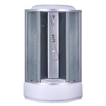 Кабина душевая 90х90х215 см Verner Sanitary Ware, средний поддон, стекло мозаика, белый