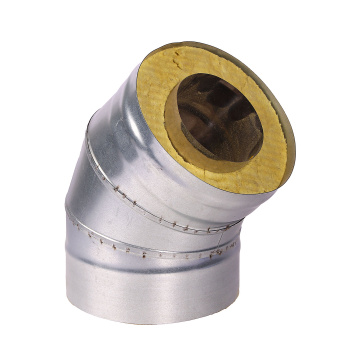 Отвод-сэндвич 135* 115х200 нерж./оцинк. 0,5мм, 0,5мм по кон. AISI 430/оц GS *1/6