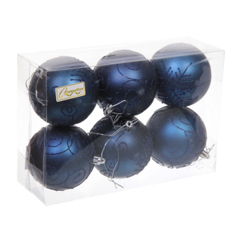 Набор шаров 8 см "Magic wish" (набор 6 шт), Сапфир