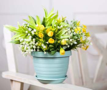 Кашпо пластм. "Толедо" 3,0л d верха 200мм h 150мм с поддоном Мятный 5 0432 PL *1/19