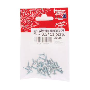 Саморезы СМК BROZEX пакет 3,5*11 остр.(30шт) *10/100