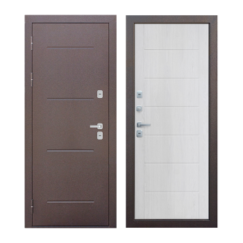 Дверь входная 960х2050х110 мм Ferroni Isoterma, левая, медный антик/астана милки