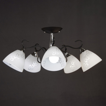 Люстра Verner Lighting N1897/5, 40 Вт, Е27, 5 ламп, черный/хром Люстра Verner Lighting N1897/5, 40 Вт, Е27, 5 ламп, черный/хром