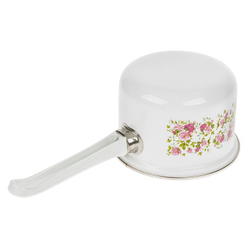 Кастрюля эмалированная 1,5л d140мм Дл.пл.р., крышка с пл.р., обод нерж., с Деколью С-1608АП/4 *1/6