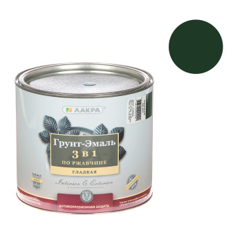 Грунт-эмаль по ржавчине зеленый мох 1,7 кг RAL6005 Лакра *1/3/252